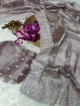 RICH LOOK JIMMY CHOO SEQUENCE THREAD EMBROIDERY WORK SAREE WITH UNSTITCHED BLOUSE PARTY WEAR WHOLESALE PRICE ETHNIC GARMENT (5)