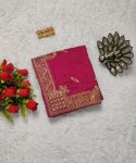 TRADITIONAL VICHITRA SILK ZARI SWAROSKI WORK SAREE WITH UNSTITCHED BLOUSE PARTY WEAR WHOLESALE PRICE ETHNIC GARMENT (4)