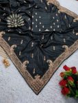TRADITIONAL VICHITRA SILK ZARI SWAROSKI WORK SAREE WITH UNSTITCHED BLOUSE PARTY WEAR WHOLESALE PRICE ETHNIC GARMENT (7)