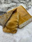 TREANDING BURBERRY SILK JARKAN MOTI LACE WORK SAREE WITH STITCHED BLOUSE PARTY WEAR WHOLESALE PRICE ETHNIC GARMENT 1 (1)