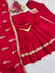 TREANDING CHINON SILK EMBROIDERY SEQUENCE WORK GOWN BOTTOM WITH DUPATTA FESTIVAL WEAR WHOLESALE PRICE ETHNIC GARMENT (5)