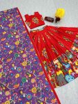 TREANDING COTTON KALAMKARI PRINT WORK LEHENGA CHOLI WITH DUPATTA FESTIVAL WEAR WHOLESALE PRICE ETHNIC GARMENT (4)