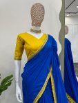 TREANDING COTTON LACE WITH LATKAN ON PALLU WORK SAREE WITH UNSTITCHED BLOUSE FESTIVAL WEAR WHOLESALE PRICE ETHNIC GARMENT (4)