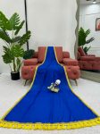 TREANDING COTTON LACE WITH LATKAN ON PALLU WORK SAREE WITH UNSTITCHED BLOUSE FESTIVAL WEAR WHOLESALE PRICE ETHNIC GARMENT (4)