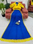 TREANDING COTTON LACE WITH LATKAN ON PALLU WORK SAREE WITH UNSTITCHED BLOUSE FESTIVAL WEAR WHOLESALE PRICE ETHNIC GARMENT (4)