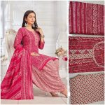 TREANDING COTTON PRINT WORK TOP PATIYALA PANT WITH DUPATTA CASUAL WEAR WHOLESALE PRICE ETHNIC GARMENT (8)