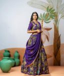 TREANDING CREPE KALAMKARI PRINT WORK LEHENGA CHOLI WITH DUPATTA FESTIVAL WEAR WHOLESALE PRICE ETHNIC GARMENT (5)