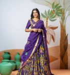 TREANDING CREPE KALAMKARI PRINT WORK LEHENGA CHOLI WITH DUPATTA FESTIVAL WEAR WHOLESALE PRICE ETHNIC GARMENT (5)