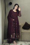 TREANDING GEORGETTE EMBROIDERY WORK GOWN BOTTOM WITH DUPATTA FESTIVAL WEAR WHOLESALE PRICE ETHNIC GRAMENT (5)