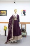 TREANDING GEORGETTE SEQUENCE CODING EMBROIDERY WORK GOWN WITH DUPATTA FESTIVAL WEAR WHOLESALE PRICE ETHNIC GARMENT (5)