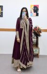 TREANDING GEORGETTE SEQUENCE CODING EMBROIDERY WORK GOWN WITH DUPATTA FESTIVAL WEAR WHOLESALE PRICE ETHNIC GARMENT (5)