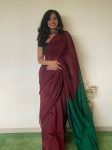 TREANDING KHADI COTTON PLAIN SAREE WITH UNSTITCHED BLOUSE FESTIVAL WEAR WHOLESALE PRICE ETHNIC GARMENT (5)