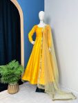 TREANDING VICHITRA SILK PLIAN GOWN BOTTOM WITH DUPATTA FESTIVAL WEAR WHOLESALE PRICE ETHNIC GARMENT 2 (2)