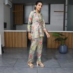 TREANDING VISCOSE CHANDERI FLORAL PRINT WITH FOIL WORK CO-ORD SET OFFICE WEAR WHOLESALE PRICE ETHNIC GARMENT (1)