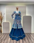 TRENDING FIYONA SILK PRINTED LACE WORK TOP WITH LEHENGA PARTY WEAR WHOLESALE PRICE ETHNIC GARMENT (10)