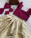 TRENDING JACQUARD BROCADE KID’S TOP WITH SKIRT PARTY WEAR WHOLESALE PRICE ETHNIC GARMENT (1)