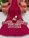 TRENDING JIMMY CHOO EMBROIDERY SEQUENCE WORK SAREE WITH UNSTITCHED BLOUSE PARTY WEAR WHOLESALE PRICE ETHNIC GARMENT (8)