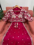 TRENDING JIMMY CHOO EMBROIDERY SEQUENCE WORK SAREE WITH UNSTITCHED BLOUSE PARTY WEAR WHOLESALE PRICE ETHNIC GARMENT (8)