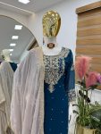 2TRENDING GEORGETTE CODING SEQUENCE EMBROIDERY WORK TOP SHARARA WITH DUPATTA PARTY WEAR WHOLESALE PRICE ETHNIC GARMENT (30)