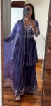 ATTRACTIVE CHINON SILK SEQUENCE EMBROIDERY THREAD WORK TOP SHARARA WITH DUPATTA FESTIVAL WEAR WHOLESALE PRICE ETHNIC GARMENT 1 (3)