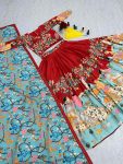 ATTRACTIVE CREPE KALAMKARI PRINT WORK LEHENGA CHOLI WITH DUPATTA WEDDING WEAR WHOLESALE PRICE ETHNIC GARMENT (11)