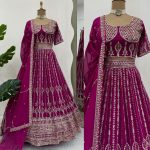 ATTRACTIVE GEORGETE THREAD SEQUENCE WORK LEHENGA CHOLI WITH DUPATTA FESTIVAL WEAR WHOLESALE PRICE ETHNIC GARMENT (5)