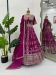 ATTRACTIVE GEORGETE THREAD SEQUENCE WORK LEHENGA CHOLI WITH DUPATTA FESTIVAL WEAR WHOLESALE PRICE ETHNIC GARMENT (5)