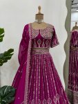 ATTRACTIVE GEORGETE THREAD SEQUENCE WORK LEHENGA CHOLI WITH DUPATTA FESTIVAL WEAR WHOLESALE PRICE ETHNIC GARMENT (5)