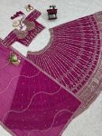 ATTRACTIVE GEORGETE THREAD SEQUENCE WORK LEHENGA CHOLI WITH DUPATTA FESTIVAL WEAR WHOLESALE PRICE ETHNIC GARMENT (5)