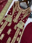 ATTRACTIVE GEORGETTE EMBROIDERY SEQUENCE MOTI WORK TOP PALAZZO WITH DUPATTA FESTIVAL WEAR WHOLESALE PRICE ETHNIC GARMENT (4)