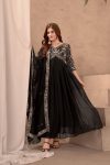 ATTRACTIVE GEORGETTE EMBROIDERY SEQUENCE WORK GOWN BOTTOM WITH DUPATTA FESTIVAL WEAR WHOLESALE PRICE ETHNIC GARMENT (6)