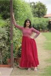 ATTRACTIVE GEORGETTE EMBROIDERY WORK READY TO WEAR GOWN FESTIVAL WHOLESALE PRICE ETHNIC GARMENT (2)