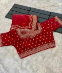 ATTRACTIVE JIMMY CHOO SEQUENCE EMBROIDERY WORK SAREE WITH STITCHED BLOUSE FESTIVAL WEAR WHOLESALE PRICE ETHNC GARMENT (4)