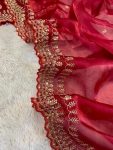 ATTRACTIVE JIMMY CHOO SEQUENCE EMBROIDERY WORK SAREE WITH STITCHED BLOUSE FESTIVAL WEAR WHOLESALE PRICE ETHNC GARMENT (4)