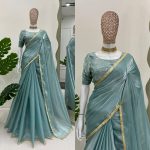 ATTRACTIVE JIMMY CHOO SEQUENCE LACE WORK SAREE WITH UNSTITCHED BLOUSE PARTY WHOLESALE PRICE ETHNIC GARMENT (5)