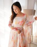 ATTRACTIVE ORGANZA TABBY SILK DIGITAL PRINT HAND WORK GOWN DUPATTA WITH BELT FESTIVAL WEAR WHOLESALE PRICE ETHNIC GARMENT (6)