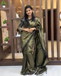 ATTRACTIVE TISSUE SILK WEAVING ZARI WORK SAREE WITH STITCHED BLOUSE FESTIVAL WEAR WHOLESALE PRICE ETHNIC GARMENT (7)