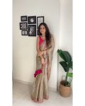 ATTRACTIVE TWO TONE TISSUE EMBROIDERY LACE WORK SAREE WITH UNSTITCHED BLOUSE PARTY WEAR WHOLESALE PRICE ETHNIC GARMENT (4)