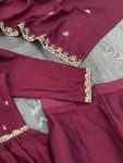 ATTRACTIVE VICHITRA SILK SEQUENCE CODING EMBROIDERY WORK TOP BOTTOM WITH DUPATTA FESTIVAL WEAR WHOLESALE PRICE ETHNIC GARMENT (4)