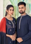 ATTRACTIVE VISCOSE EMBROIDERY WORK COUPLE WEAR FESTIVAL WEAR WHOLESALE PRICE ETHNIC GARMENT 1 (2)