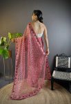 DESIGNER BUTTERFLY NET EMBROIDERY FOIL THREAD STONE WORK SAREE WITH UNSTITCHED BLOUSE PARTY WHOLESALE PRICE ETHNIC GARMENT 2 (3)