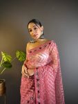 DESIGNER BUTTERFLY NET EMBROIDERY FOIL THREAD STONE WORK SAREE WITH UNSTITCHED BLOUSE PARTY WHOLESALE PRICE ETHNIC GARMENT 2 (3)