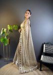 DESIGNER BUTTERFLY NET EMBROIDERY FOIL THREAD STONE WORK SAREE WITH UNSTITCHED BLOUSE PARTY WHOLESALE PRICE ETHNIC GARMENT 3 (7)