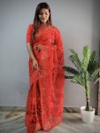 DESIGNER BUTTERFLY SILK AARI MIRROR DIAMOND WORK SAREE WITH UNSTITCHED BLOUSE FESTIVAL WHOLESALE PRICE ETHNIC GARMENT (5)
