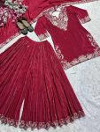 DESIGNER CHINON SILK EMBROIDERY CODING SEQUENCE WORK TOP PALAZZO WITH DUPATTA FESTIVAL WEAR WHOLESALE PRICE ETHNICGARMENT (5)