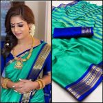 DESIGNER COTTON SILK ZARI WEAVING WORK SAREE WITH UNSTITCHED BLOUSE FESTIVAL WEAR WHOLESALE PRICE ETHNIC GARMENT (1)