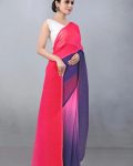 DESIGNER GEORGETTE CRUSH PLEATED SAREE WITH UNSTITCHED BLOUSE PARTY WEAR WHOLESALE PRICE ETHNIC GARMENT (3)