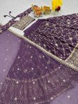 DESIGNER GEORGETTE EMBROIDERY SEQUENCE WORK LEHENGA CHOLI WITH DUPATTA PARTY WEAR WHOLESALE PRICE ETHNIC GARMENT (5)