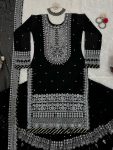 DESIGNER GEORGETTE THREAD SEQUENCE WORK TOP LEHENGA WITH DUPATTA WEDDING WEAR WHOLESALE PRICE ETHNIC GARMENT (6)