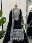 DESIGNER GEORGETTE THREAD SEQUENCE WORK TOP LEHENGA WITH DUPATTA WEDDING WEAR WHOLESALE PRICE ETHNIC GARMENT (6)